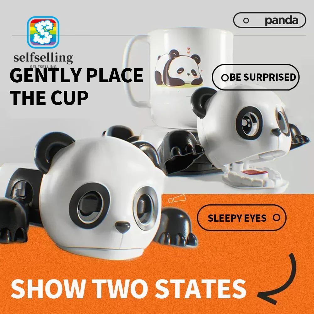 SELFS Frightened Stared Panda Coaster,แบบพกพากดตาGazing Panda Coaster,Multi-function 2in1 ตกแต่งโต๊ะเครื่องดื่ม Coaster