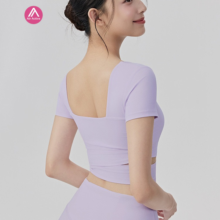 AirActive Sports Top มีคอตั้งสูง สำหรับพิลาทิส โยคะ และฟิตเนส