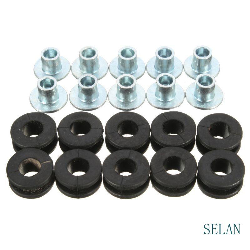 SEL 10 ชิ้น Universal ยาง Grommet ชุดสองด้านปิดยาง Grommet Fairing Bolt Bushing ความดันบรรเทาเบาะ