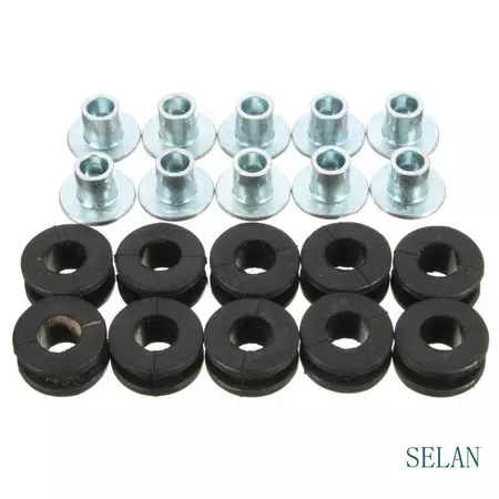 SEL 10 ชิ้น Universal ยาง Grommet ชุดสองด้านปิดยาง Grommet Fairing Bolt Bushing ความดันบรรเทาเบาะ
