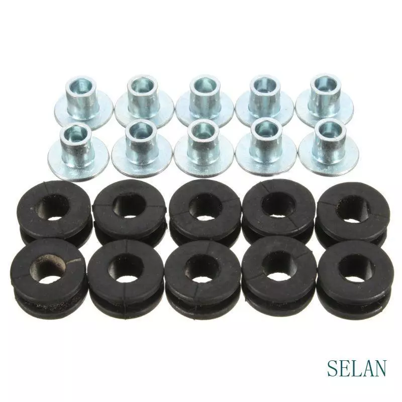 SEL 10 ชิ้น Universal ยาง Grommet ชุดสองด้านปิดยาง Grommet Fairing Bolt Bushing ความดันบรรเทาเบาะ