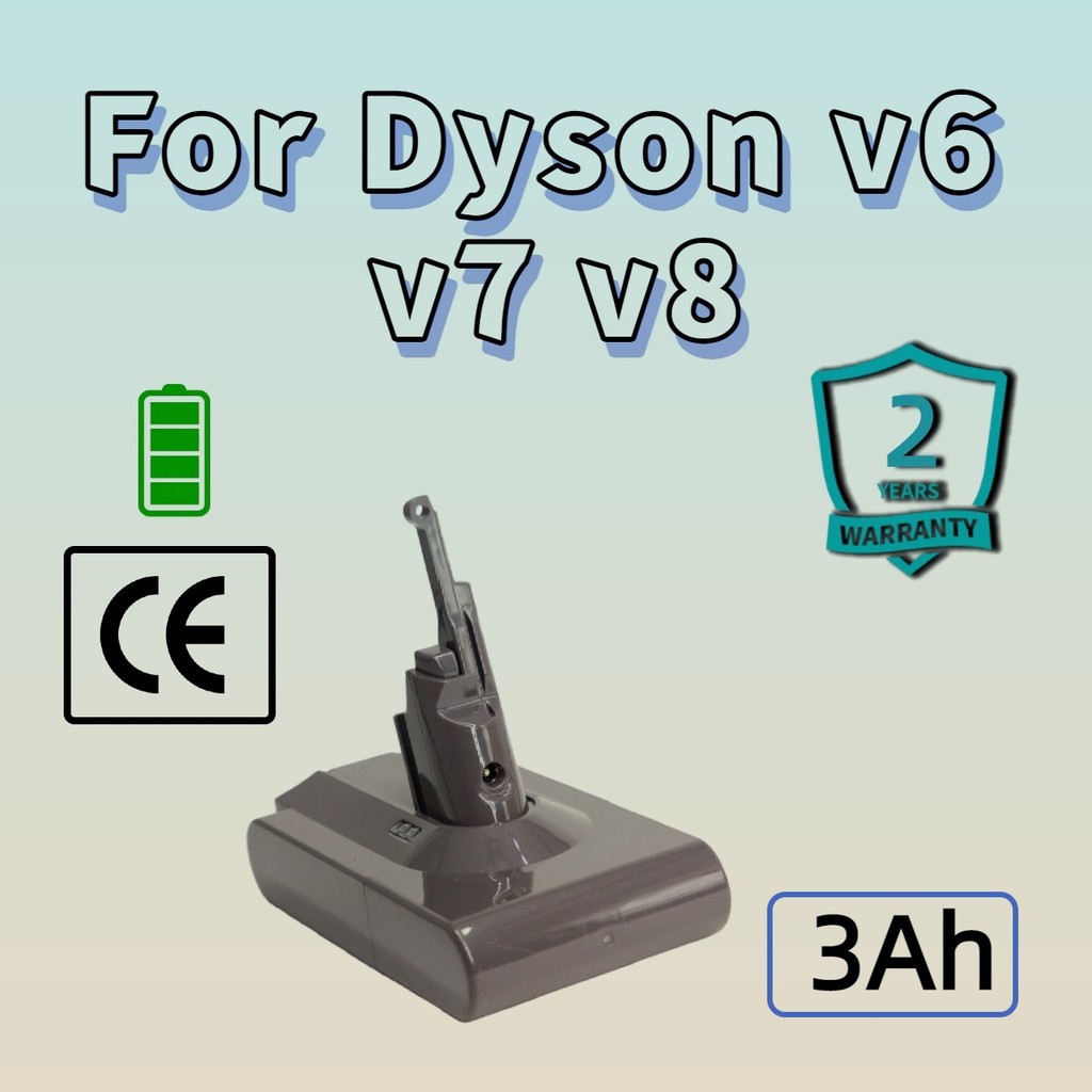 แบตเตอรี่สำหรับ Dyson V7 V8 25.2V 3000mAh รับประกัน 2 ปี