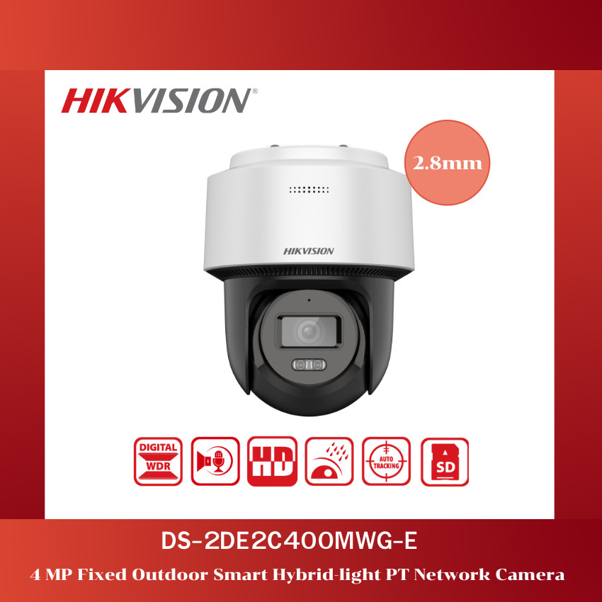 Hikvision 4MP PT Network Camera รุ่น DS-2DE2C400MWG-E กล้องหมุนได้ ภายนอก Hybrid-Light ของแท้