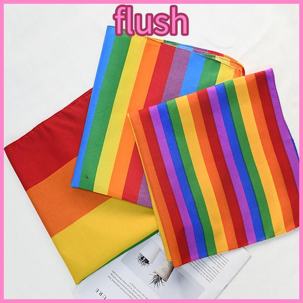 ผ้าพันคอสีรุ้ง Pride Festival ผ้าเช็ดหน้าสี่เหลี่ยม Bandana สไตล์เกย์เลสเบี้ยน สีสันสดใส สำหรับงานพาเหรด