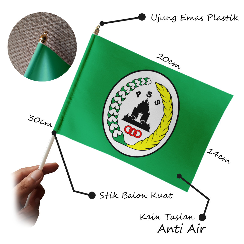 PSS Mini Hand Flag Sleman Small Football Club, Football Club 14x20 cm - Parade & Festival Accessorie