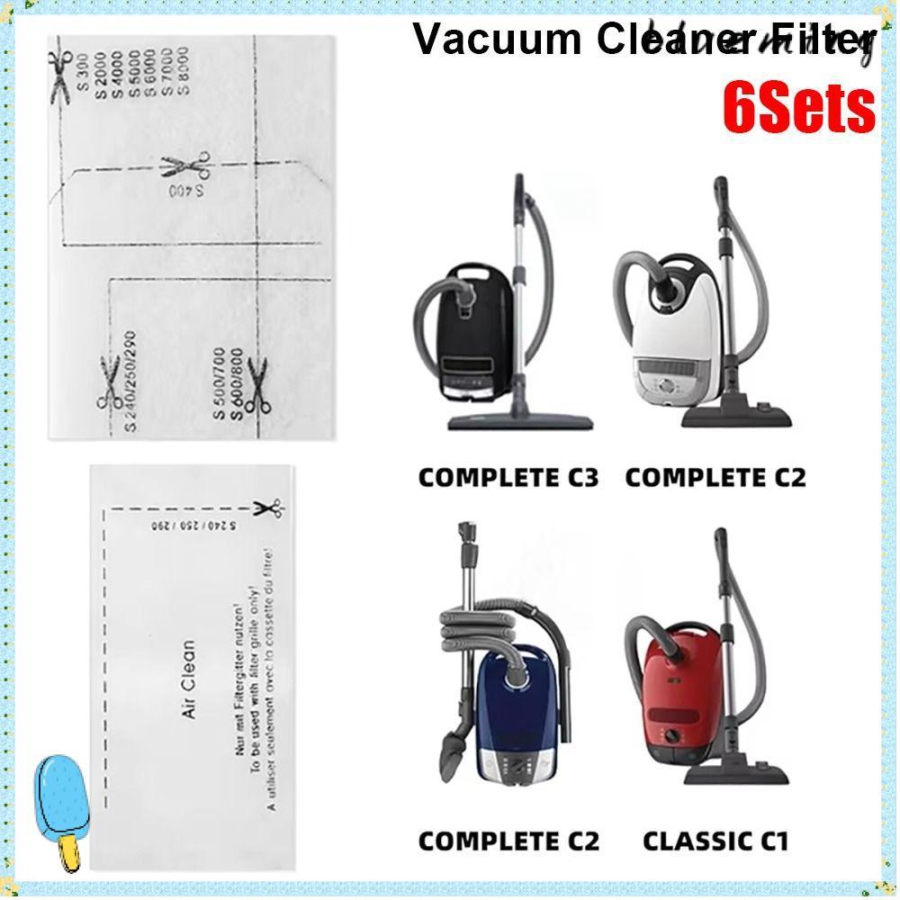 BLUEMING 6 ชุดเครื่องดูดฝุ่น,ท่อไอเสียกรองผ้าฝ้าย,ทนทาน Air Clean เครื่องใช้ในบ้านอะไหล่สําหรับ Miel