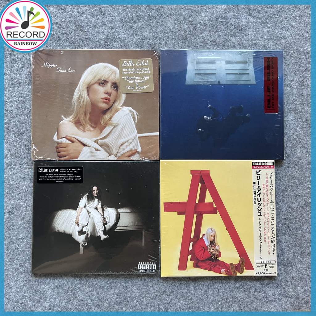 Billie Eilish Hit Me Hard And Soft, Happier Than Ever, When We All Fall Asleep, Don't Smile at Me 4 Albums Set Original CD Brand New Album [Sealed]