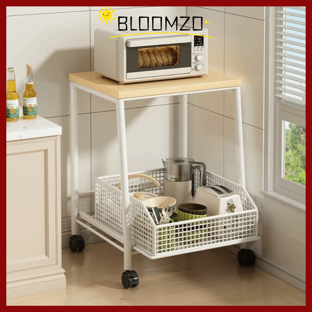 CODBLOOMZO ที่เก็บของในครัว, ที่เก็บของบนเคาน์เตอร์พร้อมลิ้นชัก ขาตั้งไมโครเวฟ, ชั้นวางอเนกประสงค์ประหยัดพื้นที่องค์กรบ้าน