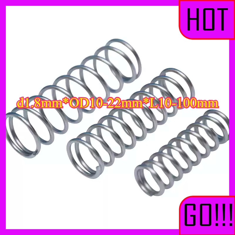สปริงดัน สปริงกด สปริงเหล็กสปริงอัด สแตนเลส 304  d1.8mm*OD10-22mm*L10-100mm  LW-ZJY-1