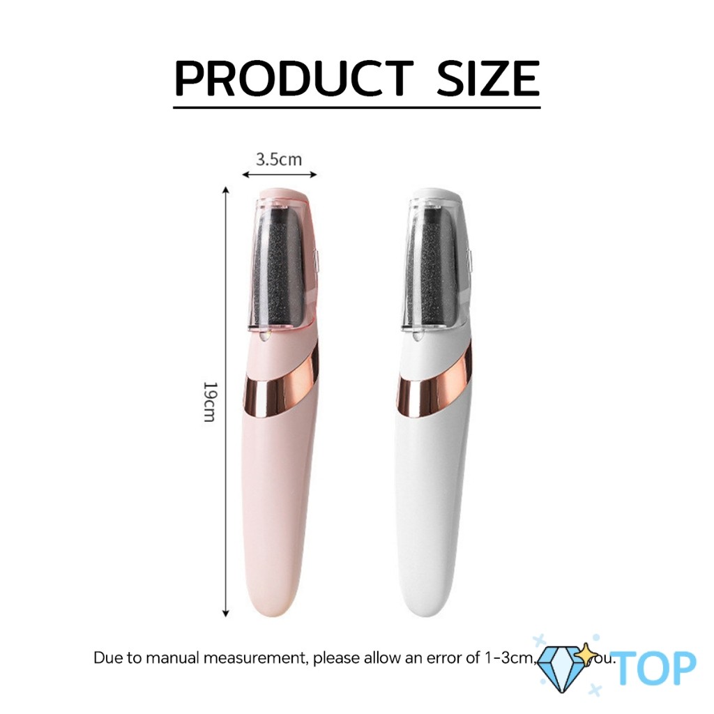 TOP เครื่องขัดเท้าไฟฟ้า 2 หัวขัดปรับระดับ เครื่องมือขัดเท้า ชาร์แบต แบบพกพา Foot Scrubber - รูปที่ 6