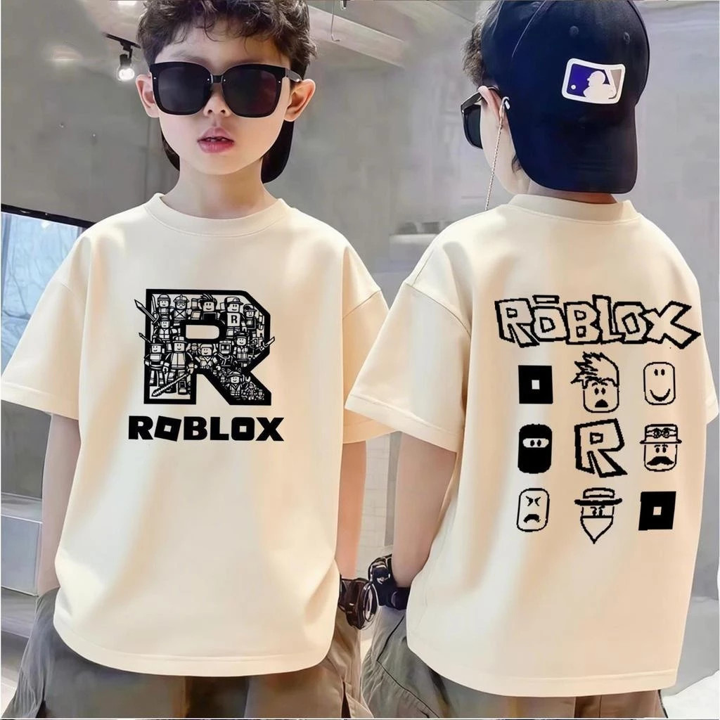ของเด็ก เสื้อเด็ก เสื้อคอกลม สบายและนุ่ม คุณภาพดี unisex พิมพ์ลาย 'ROBLOX' สบายและนุ่ม อายุ 2-9 ปี - รูปที่ 3
