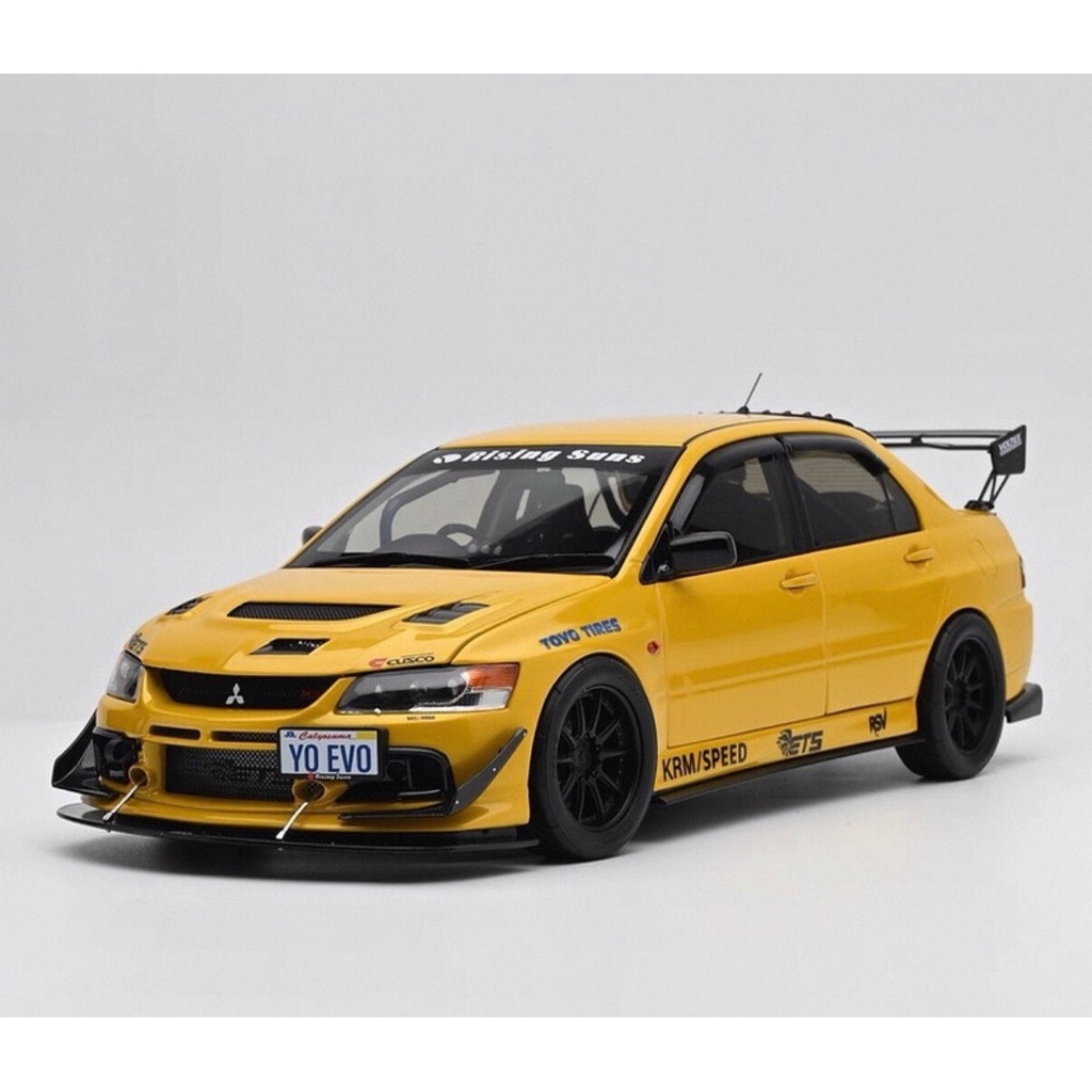 [Out] SUPER A 1/18 Mitsubishi EVO9 Generation MR FQ-360 สีเหลืองรถรุ่น 1/18 Scale JDM ระเบิดเปลี่ยนส