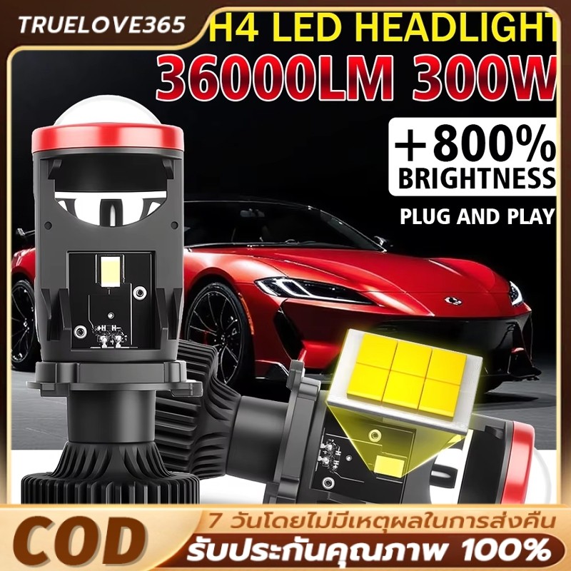 1คู่ หลอดไฟหน้า มินิโปรเจคเตอร์ รุ่นY8 Y9 Y6 ขั้ว H4 RHD ไฟหน้าLED รุ่นRและY6D-R ขั้ว H4 9005（HB3）หล