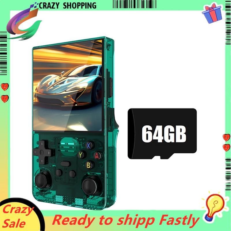 R39MAX คอนโซลเกมมือถือ 64G + 18000 + เกม 4 นิ้วหน้าจอสี IPS แบบพกพา Retro เครื่องเล่นเกมสนับสนุน 20 