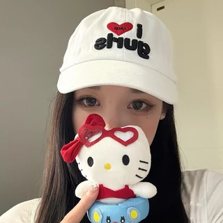 Style studio ชิปปิ้ง💕หมวกเบสบอลเนื้อนุ่ม ระบายอากาศได้ดี ปักลายหัวใจ เหมาะสำหรับใส่ที่บ้านและพกพาไปเที่ยว