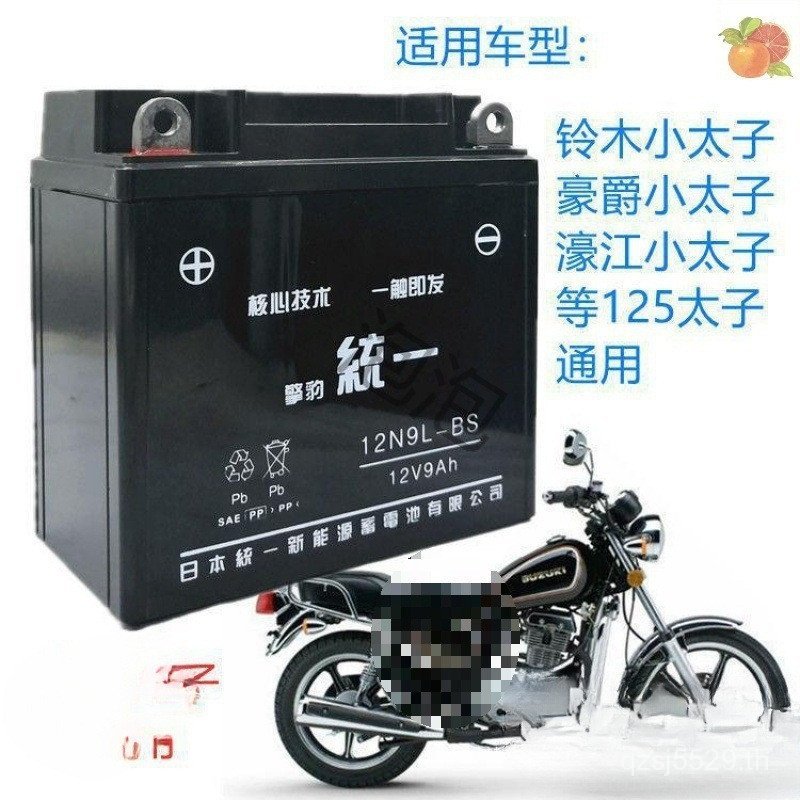 12V9A Prince Suzuki Maintenance-Free Haojue แบตเตอรี่ Sui HJ125-8GN Pan Men แบตเตอรี่แห้งรถจักรยานยน