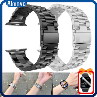 สายนาฬิกาโลหะแบบฟิล์มอ่อนสำหรับ for Smartwatch Apple Watch IWatch Ultra SE Series 11 10 9 8 49 46 45 44 42 40 38มม