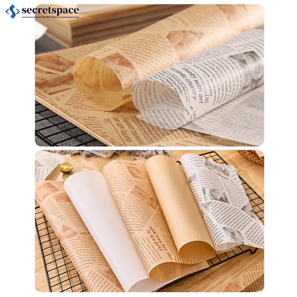 SECRETSPACE 50 ชิ้น/100 ชิ้นทิ้งกระดาษอาหารขนมปังแซนวิช Burger Fries ห่อถาดอบ Liner กระดาษ Wrapper ร