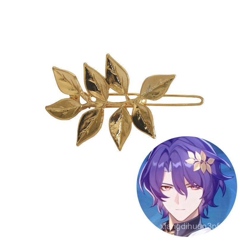 กิ๊บติดผม Honkai Dr. Ratio Golden Leaf สำหรับคอสเพลย์ เครื่องประดับผม ของขวัญวันเกิด