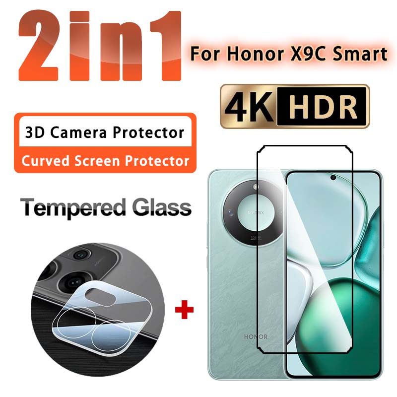 2 IN 1 Full Coverageฟิล์มHonor X9Cสมาร์ทกระจกนิรภัยสําหรับHonor X9Cสมาร์ทX9D X7D X7A X7B X7C X8A X8B