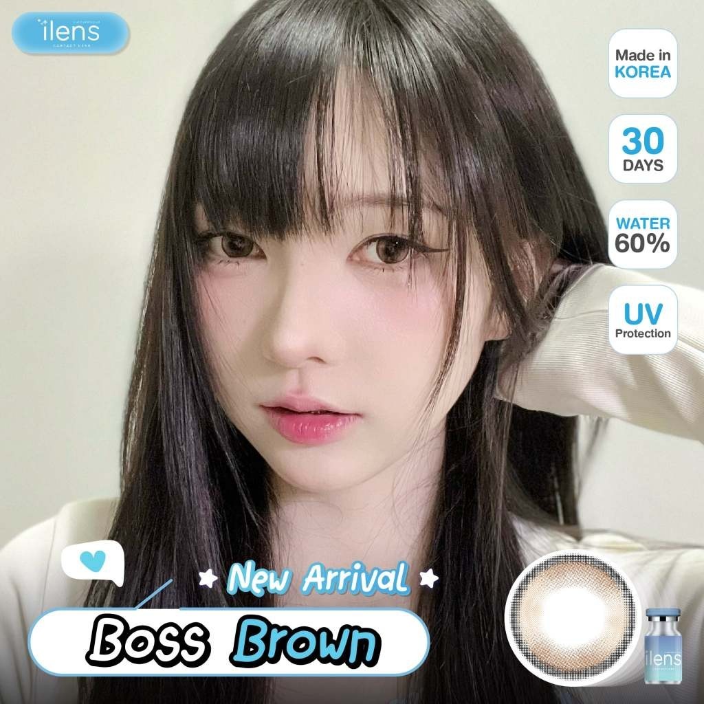 💖คอนแทคเลนส์ รุ่น : Boss ( ilens )💗Size : M💗 สี : Brown/Gray