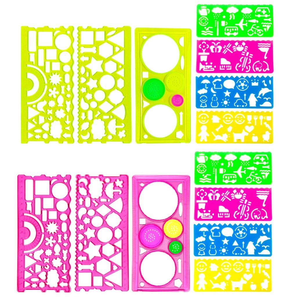 PAVIKE Template Ruler [2 Sets] Design Ruler Multifunctional Ruler Template Drafting Ruler Set Measur