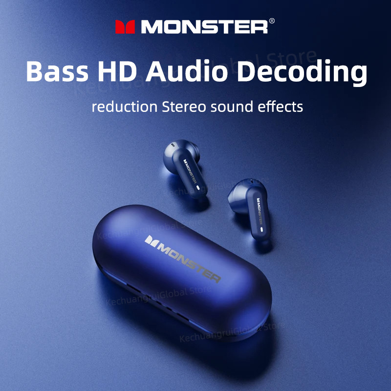 Monster XKT25 ไร้สายบลูทูธ 5.4 หูฟัง TWS หูฟังสเตอริโอไฮไฟชุดหูฟังสําหรับเล่นเกมลดเสียงรบกวนหูฟังกีฬ
