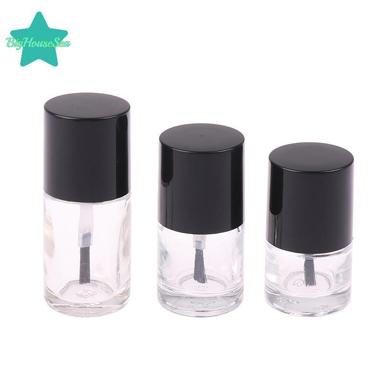 [Sea-t] 5/10/15 ML ขวดยาทาเล็บเปล่าภาชนะเครื่องสําอางขวดแก้วเล็บพร้อมแปรงแก้วใสพร้อมฝาปิดแปรง