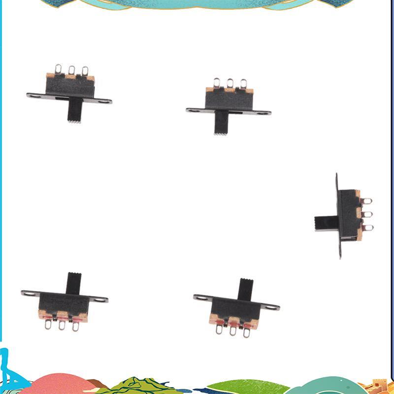 5 ชิ้น 50V 0.5A 3 ขา 2 ตําแหน่งเปิด/ปิด 1P2T SPDT สวิตช์สไลด์ 3 ขา