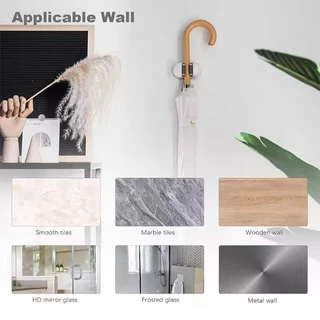 1/3/5 ชิ้นประหยัดพื้นที่ติดผนังผู้ถือไม้กวาด - Self กาวกันน้ํา Mop Organizer Rack - สําหรับห้องน้ําห้องครัว