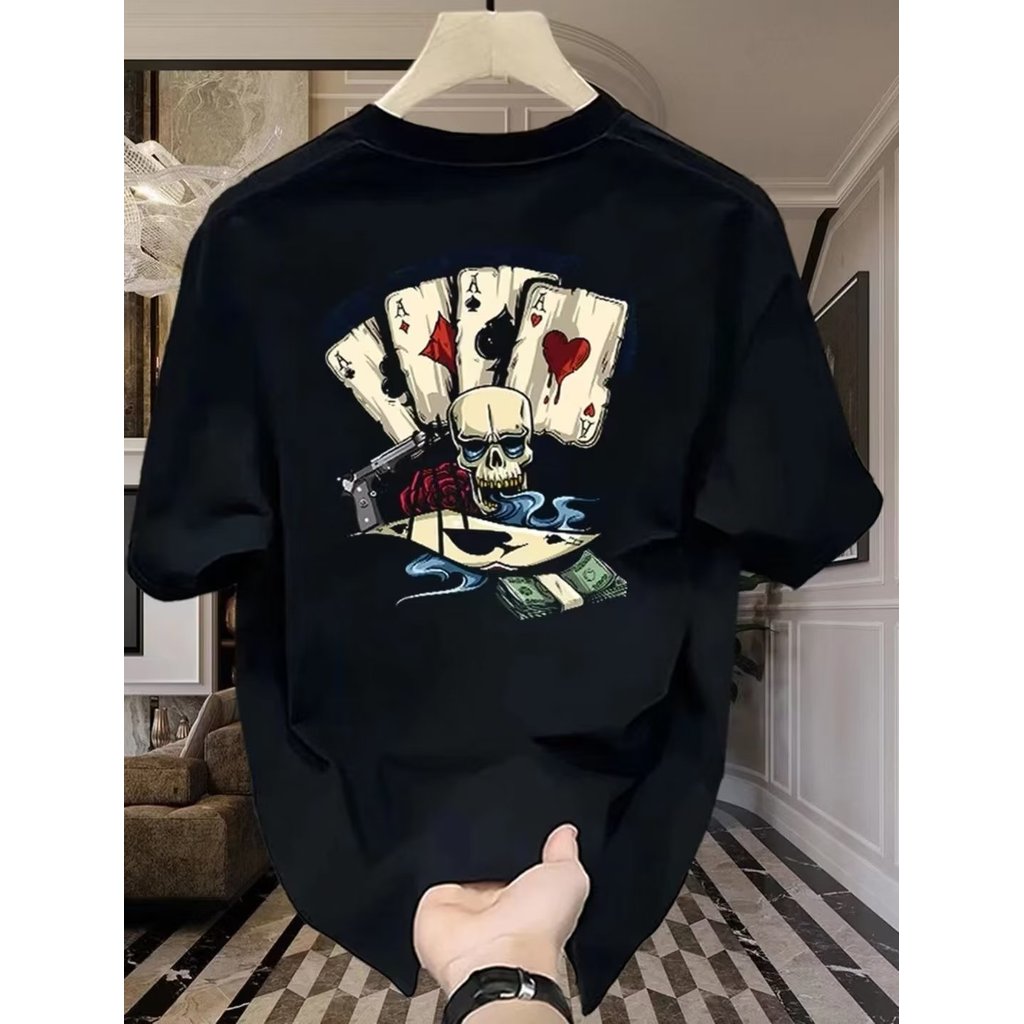 NKFS Men's  Cotton Graphic Print T-Shirt | Breathable Round Neck Summer Streetwear Tee | Fashion Loo