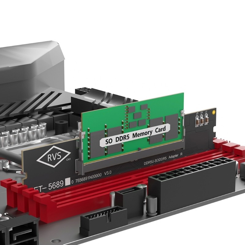 Zzz การประเมินที่แม่นยํา SO DDR5 ถึง DDR5 U DIMM Converter พร้อมความปลอดภัยปัจจุบันและ 4800MHz ปฏิบั