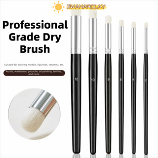 JIWANARCLAY 6 ชิ้นแปรงภาพวาดขนาดเล็ก, แปรงขนสัตว์ไม้ Drybrus…