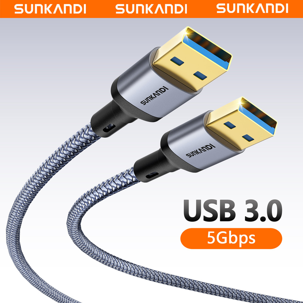SUNKANDI 5Gbps อลูมิเนียม USB 3.0 ชายหญิงวันที่สาย USB Extender พร้อมโล่ถักสําหรับคอมพิวเตอร์สมาร์ททีวีฮาร์ดไดรฟ์กล้อง USB