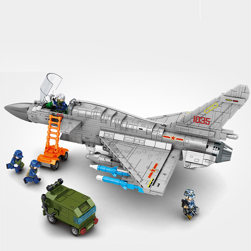 บล็อกตัวต่อ J-11B J-Strike Aircraft J-20 Stealth Machine MOC Aircraft Assembly Model Toy