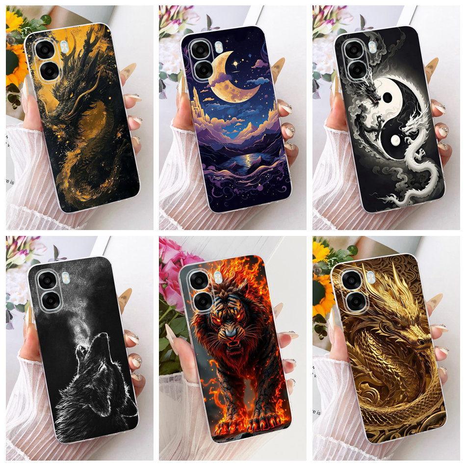สําหรับ OPPO A6X A6 A6T Pro 4G 5G 2026 ใหม่ Cool Tiger Dragon รูปแบบเคสโทรศัพท์ซิลิโคนอ่อนนุ่ม TPU กรณี