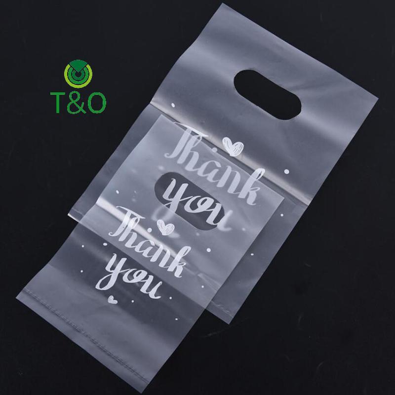 [T&OT] 100 ชิ้น Mini ขอบคุณถุงพลาสติกงานแต่งงานถุงขนมกระเป๋าช้อปปิ้งกระเป๋า [ใหม่]