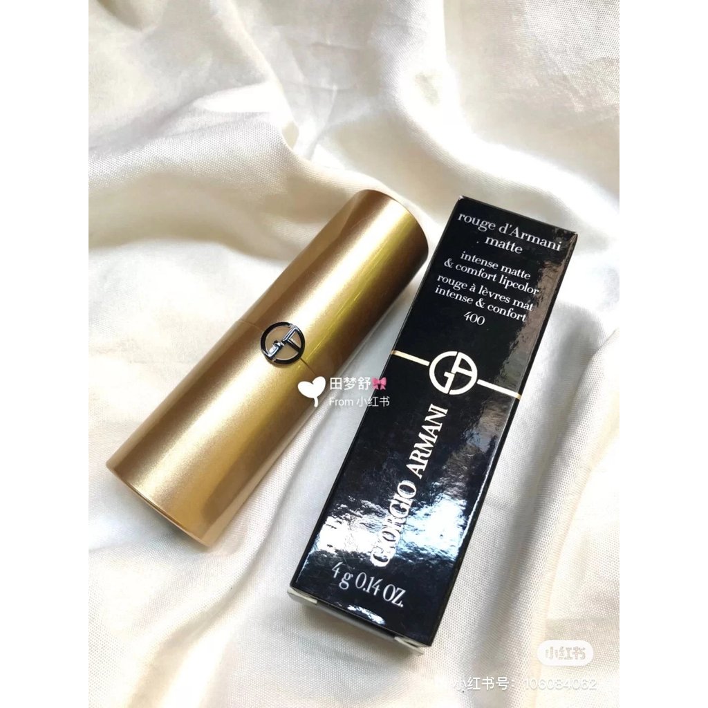 Armani AM * ANI Christmas Limited Gold Tube Lipstick 400#限量金色炫光管身顺滑好涂抹