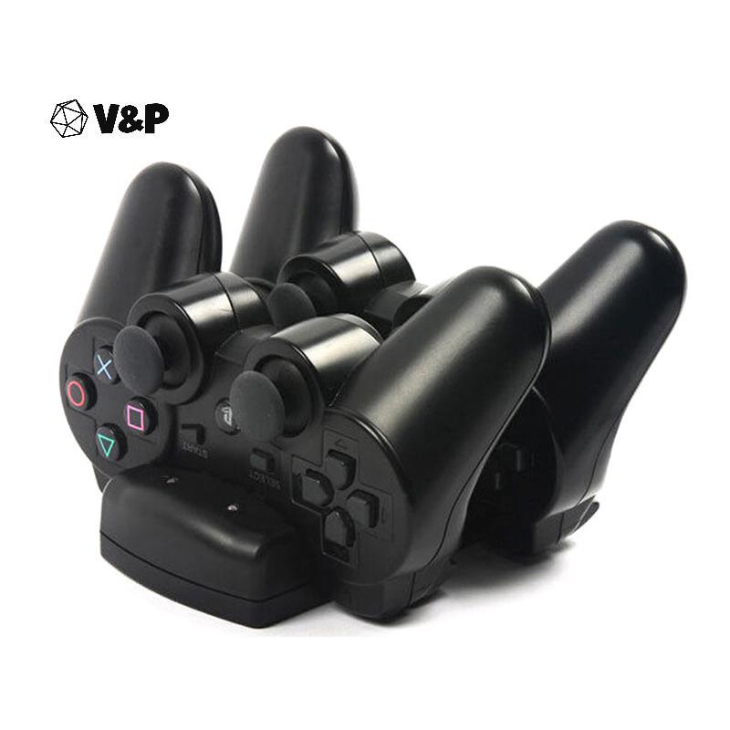 V&P เครื่องชาร์จ usb ชาร์จทําสถานีสําหรับ playstation 3 ps3 move controller
