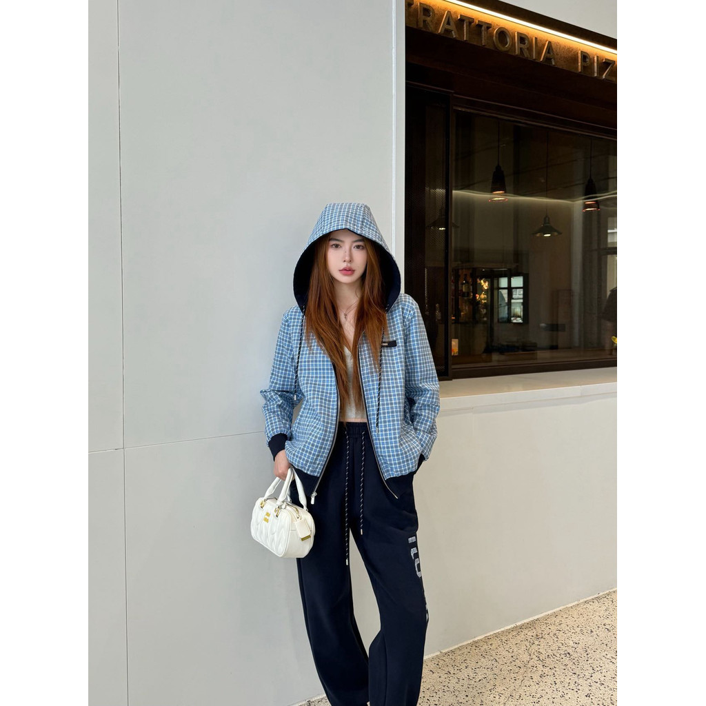 T8V2 MIU*MM Reversible Double-Sided Zipper Jacket+Long Pants Cover Autumn Winter