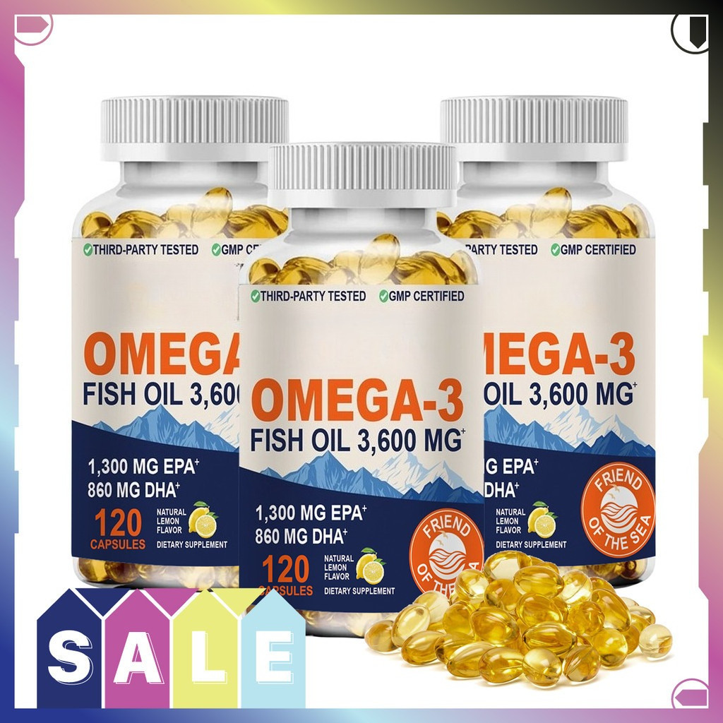 Omega 3 Fish Oil with EPA & DHA Supports Joints, Eyes, Brain น้ำมันปลา 3600 มก. บำรุงข้อต่อ ดวงตา สมอง