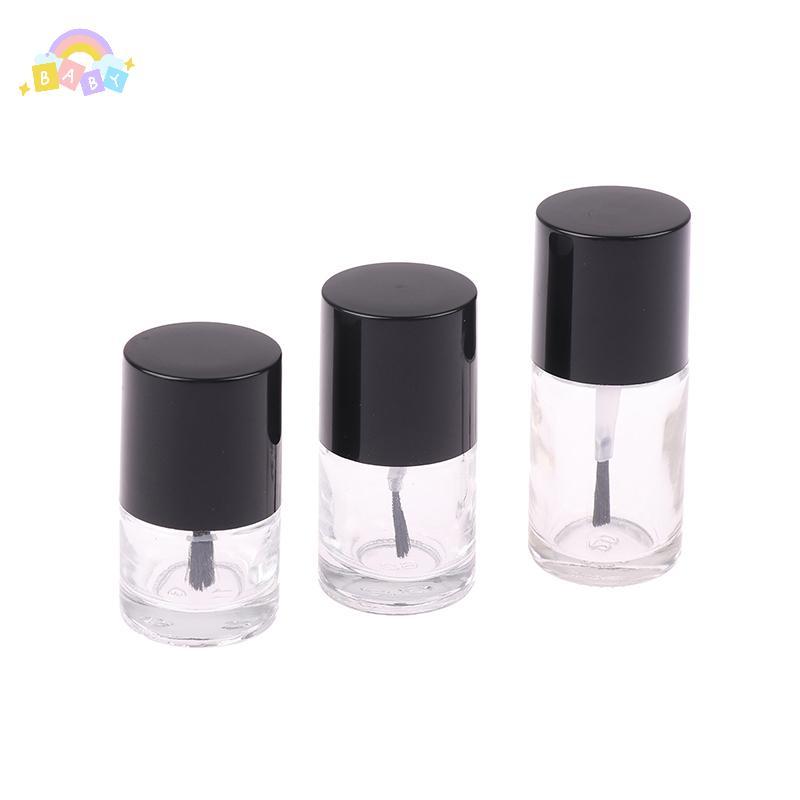 [BB-t] 5/10/15 ML ขวดยาทาเล็บเปล่าภาชนะเครื่องสําอางขวดแก้วเล็บพร้อมแปรงแก้วใสพร้อมฝาปิดแปรงใหม่