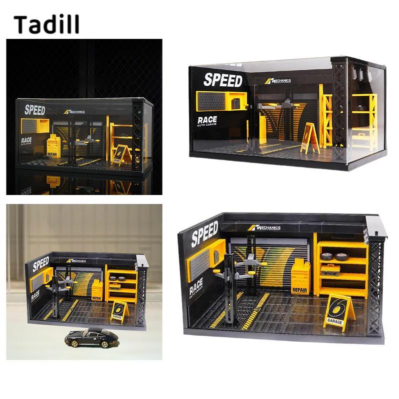 [negjsg] 1/24 Diorama Car Garage Diorama Model, DIY Repair Shop Model, DIY Assembly DIY Toy, Display