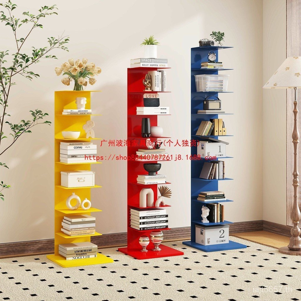 Multi-Layer Art ชั้นวางหนังสือห้องนั่งเล่นสุทธิที่มองไม่เห็นมุมชั้นวางตู้หนังสือสามมิติ Nordic Creat