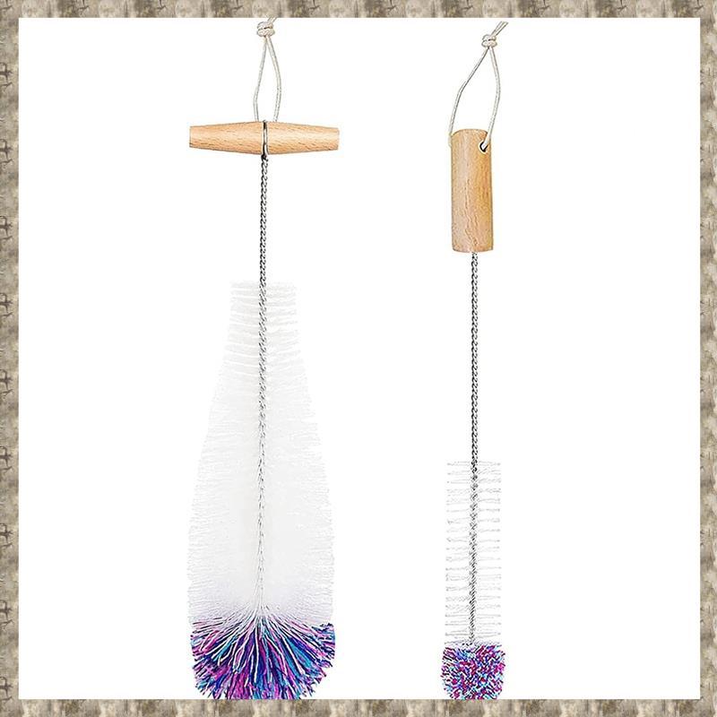 [zv0อืม8ฉัน] แปรงล้างขวด แพ็ค 2 ชิ้น แปรงทําความสะอาด ทําความสะอาดขวด สําหรับขวดแก้ว สีขาว