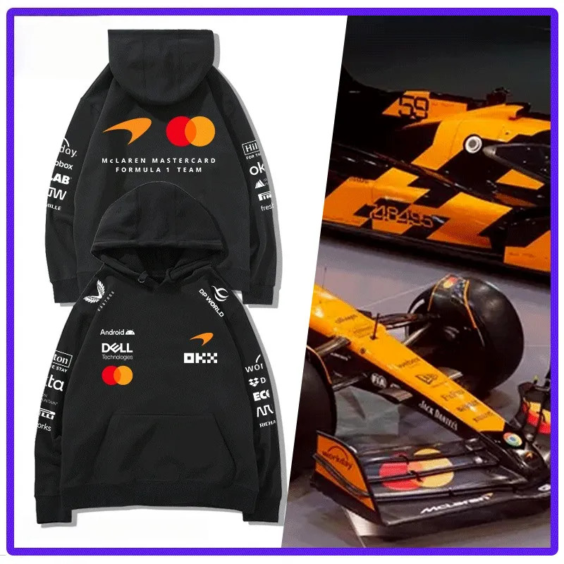 McLaren racing hoodie, Norris F1 team custom hoodie