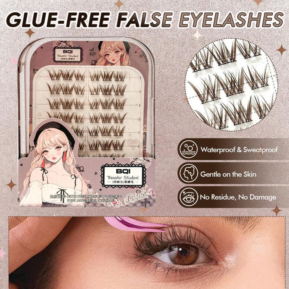 no Need Gluebqi ขนตาปลอมความจุขนาดใหญ่ 54 Lashes น้ําหนักเบาสบาย 14 มม. S3b8