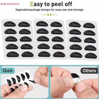 (อบอุ่น) 5 คู่แว่นตา Anti Slip แผ่นรองจมูกซิลิโคนนุ่มกาวแว่นตาแผ่นรองจมูกสําหรับกรอบพลาสติกแว่นตาแว่นตากันแดด (/สีขาว)