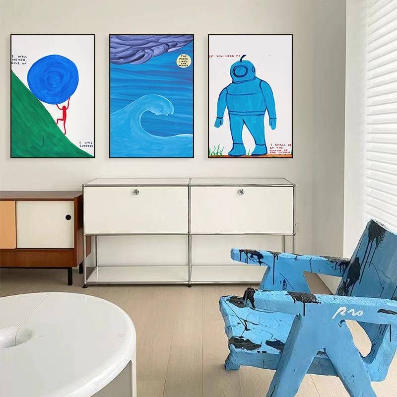 Pop Art ผ้าใบ Wall Art INS สไตล์บทคัดย่อภาพวาดสําหรับห้องนั่งเล่นห้องรับประทานอาหารห้องนอนห้องเด็ก S