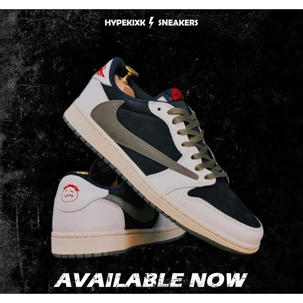 ขายเป็นรองเท้าผ้าใบ Donut Air Jordan 1 Retro Low og SP Olive dz4 137 106 (คุณภาพดั้งเดิม 100%)